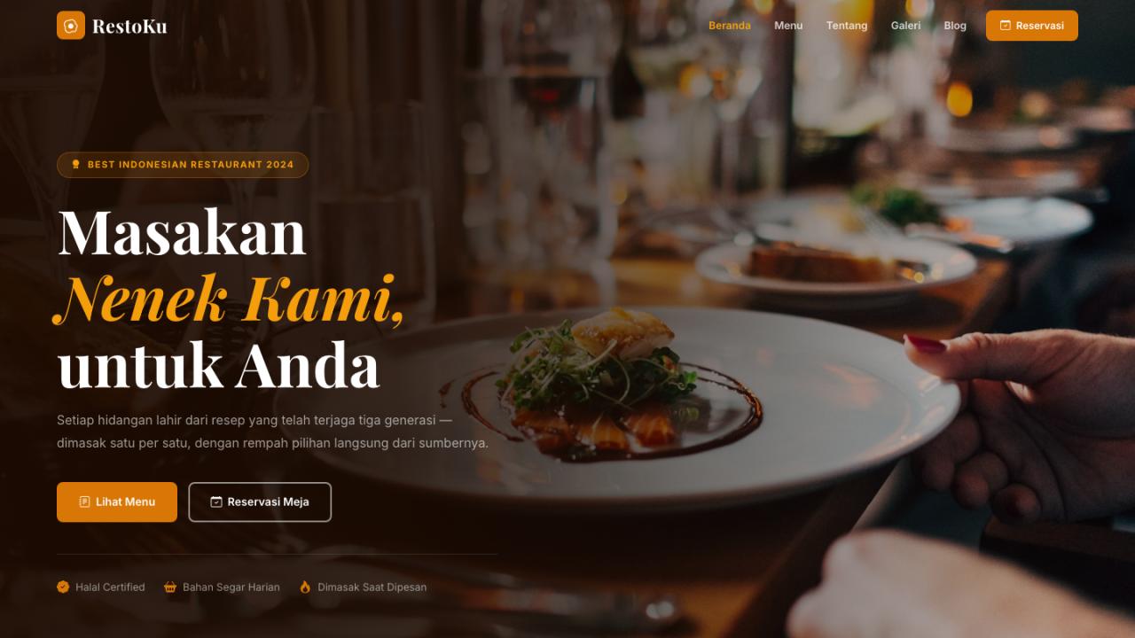 RestoKu – Template Restoran & Kafe