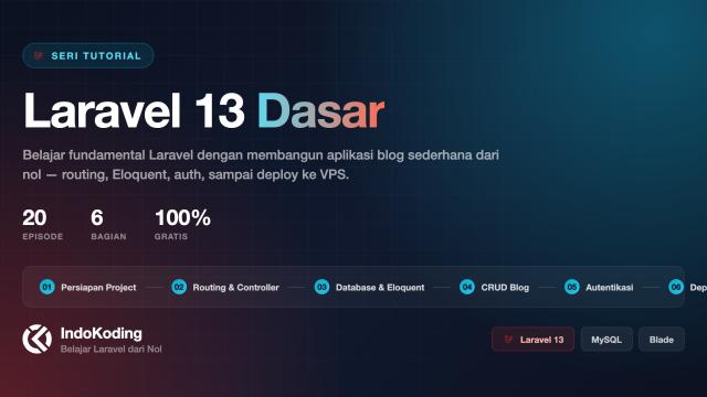 Laravel 13 Dasar — Belajar Fundamental Lewat Blog Sederhana