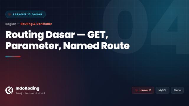 Routing Dasar di Laravel 13 — GET, Route Parameter, dan Named Route