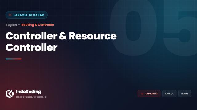 Controller & Resource Controller di Laravel 13