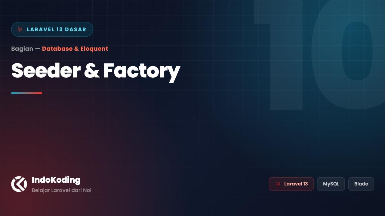 Seeder & Factory — Generate Data Dummy Otomatis di Laravel