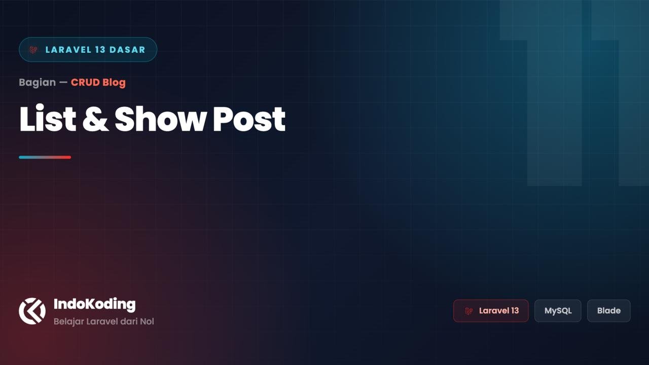 Menampilkan List dan Detail Post dengan Eloquent