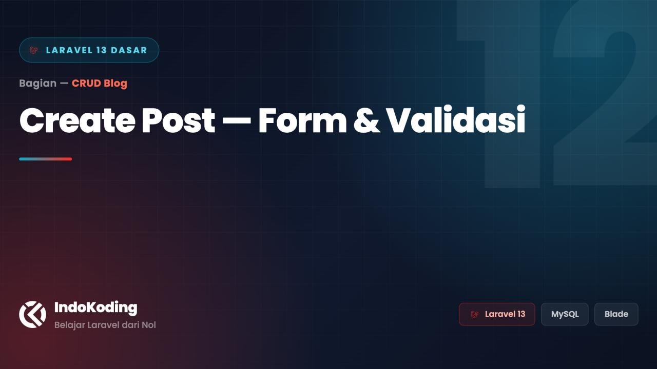 Membuat Form Create Post dengan Validasi