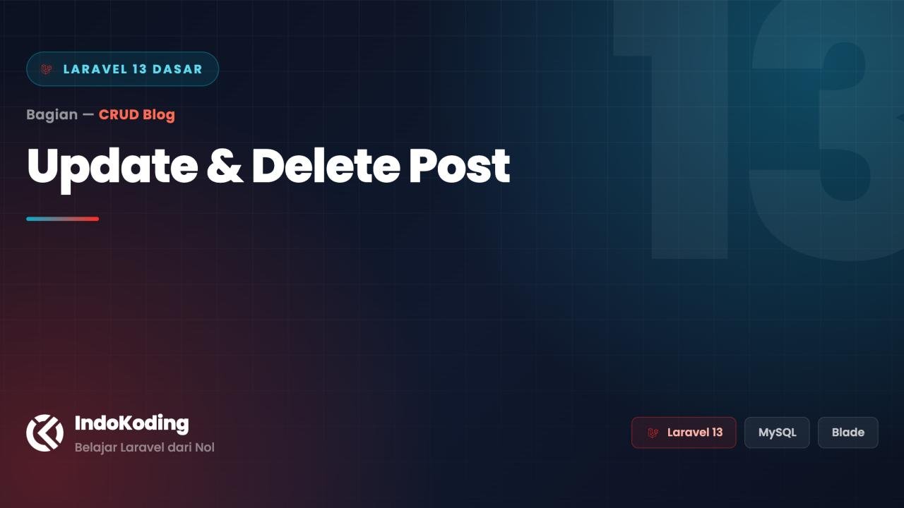 Update dan Delete Post — Melengkapi CRUD