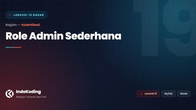 Role Admin Sederhana Tanpa Package Tambahan