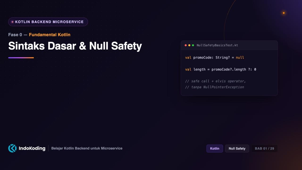 Sintaks Dasar & Null Safety di Kotlin