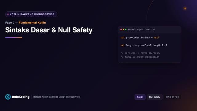 Sintaks Dasar & Null Safety di Kotlin